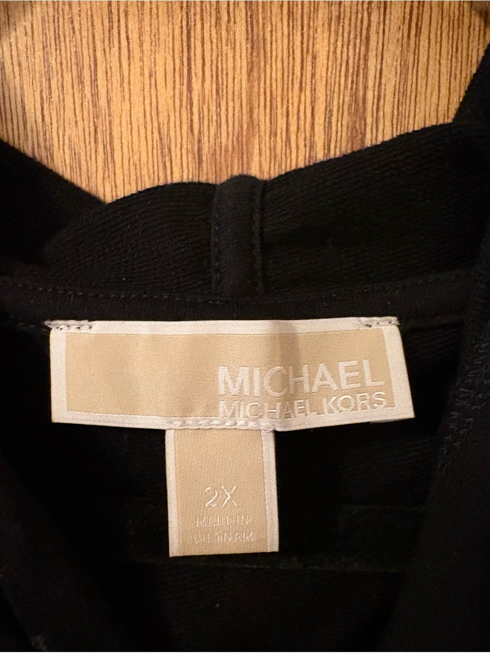 Michael Kors Black Hoodie with Gold Sequin MK Logo - Picture 4 of 9